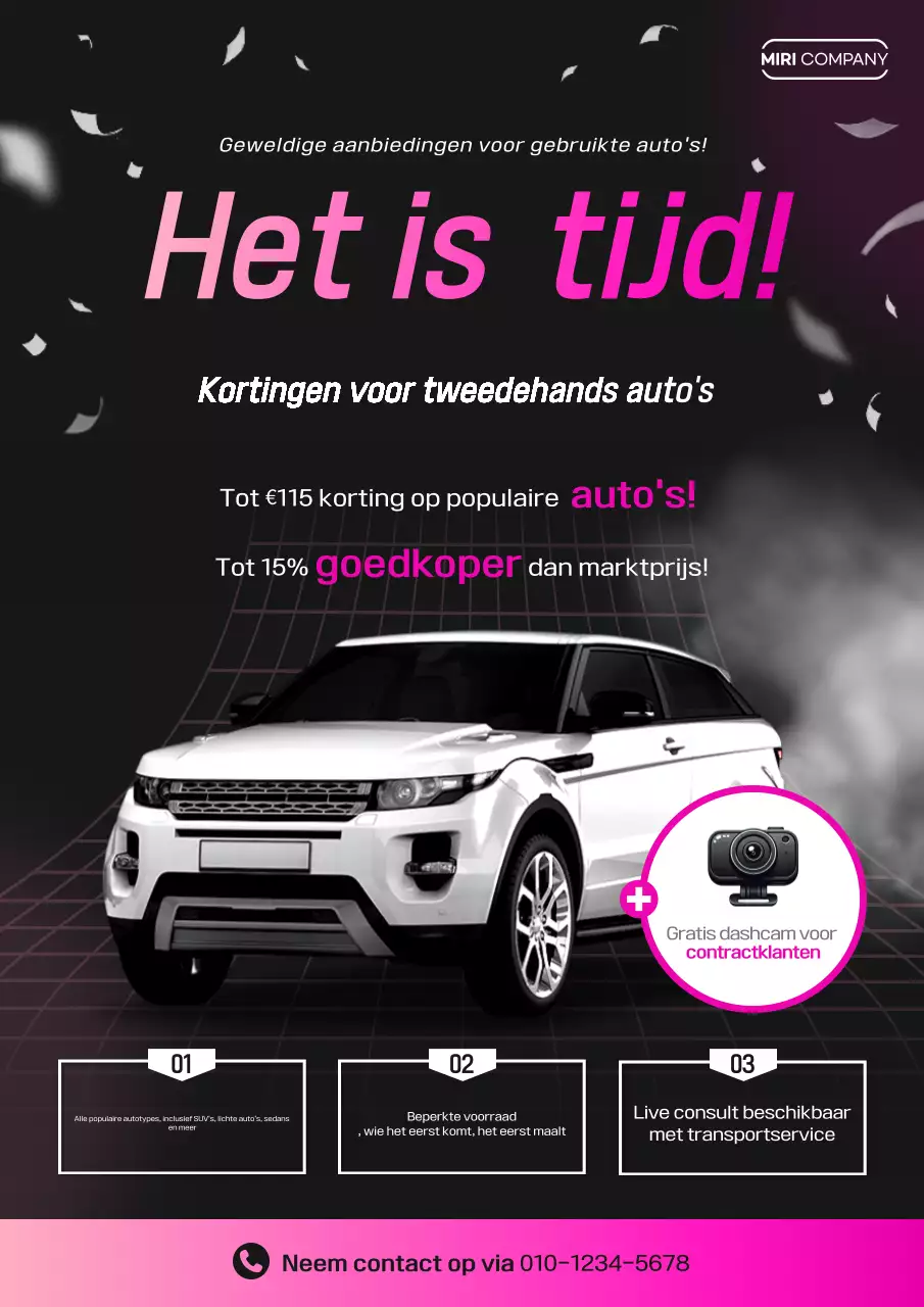 Zwarte moderne gebruikte auto kortingsactie