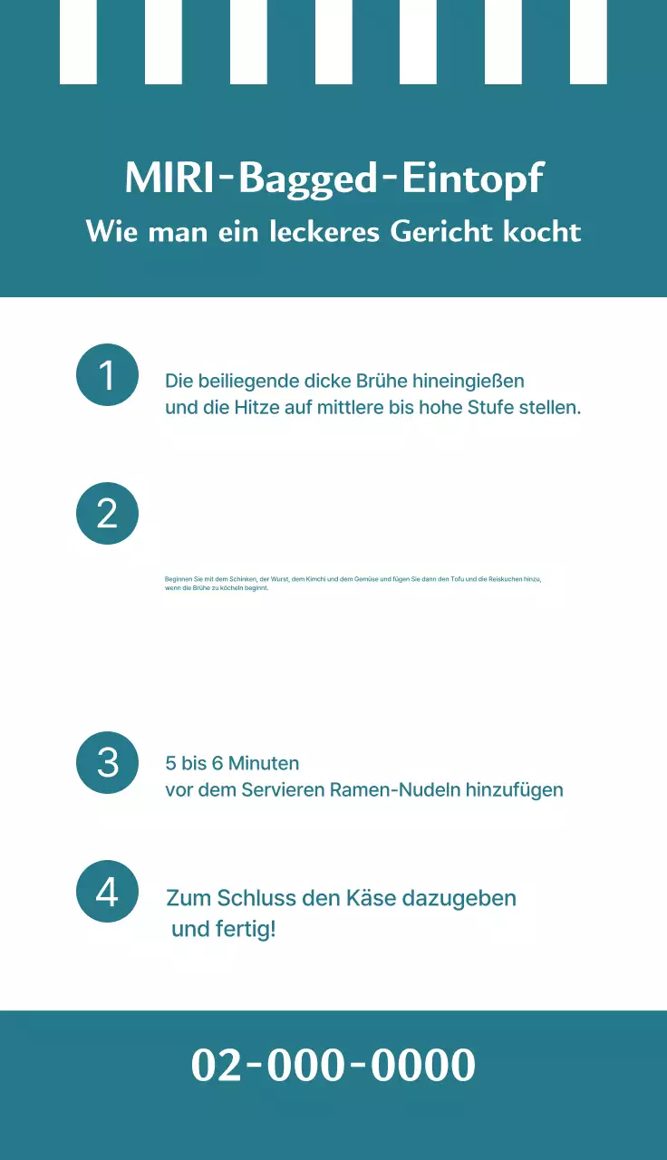 Werbe-Visitenkarte mit einfachem Restaurantrezept