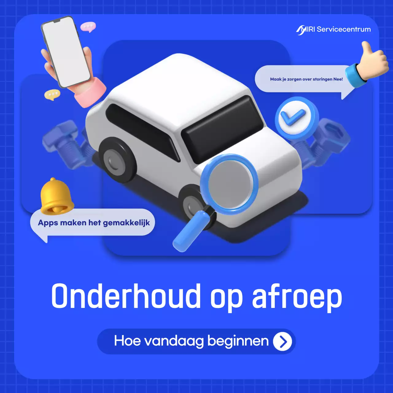 Blauwe moderne auto-advertentie
