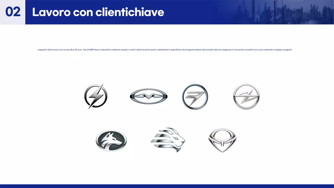 Presentazione dei prodotti industriali moderni blu