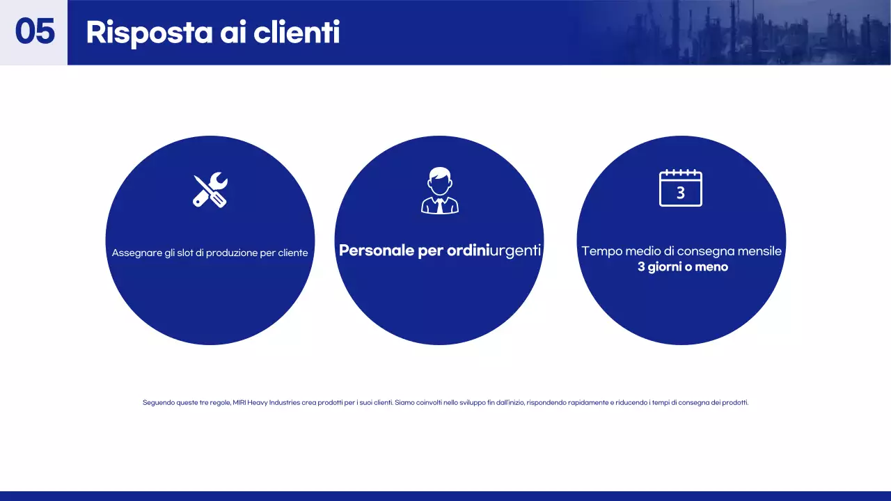 Presentazione dei prodotti industriali moderni blu