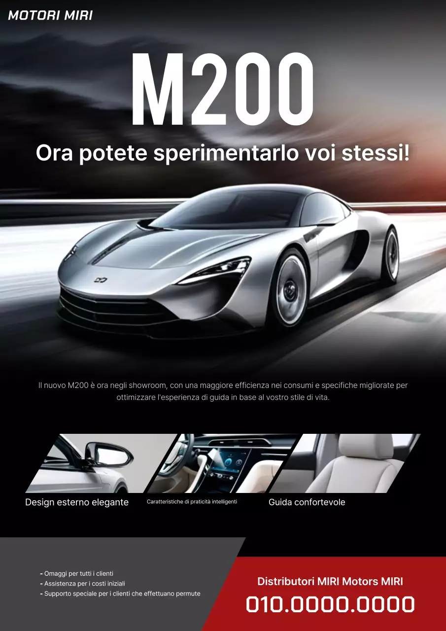 pubblicità di auto moderna nera