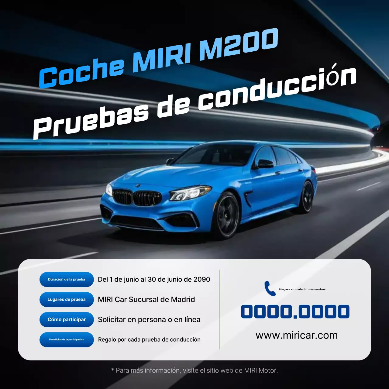 Evento del Auto Moderno Azul