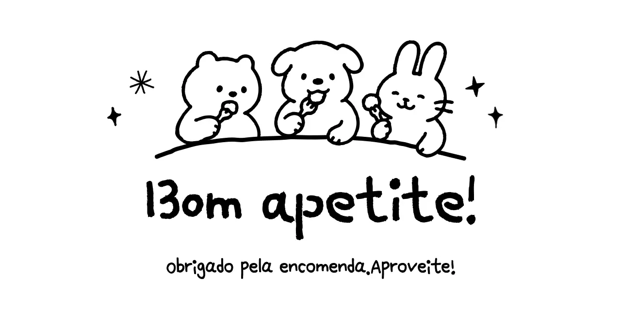 Comercial de comida fofo em preto e branco