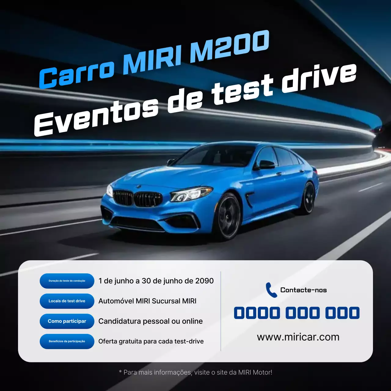 Evento Carro Moderno Azul