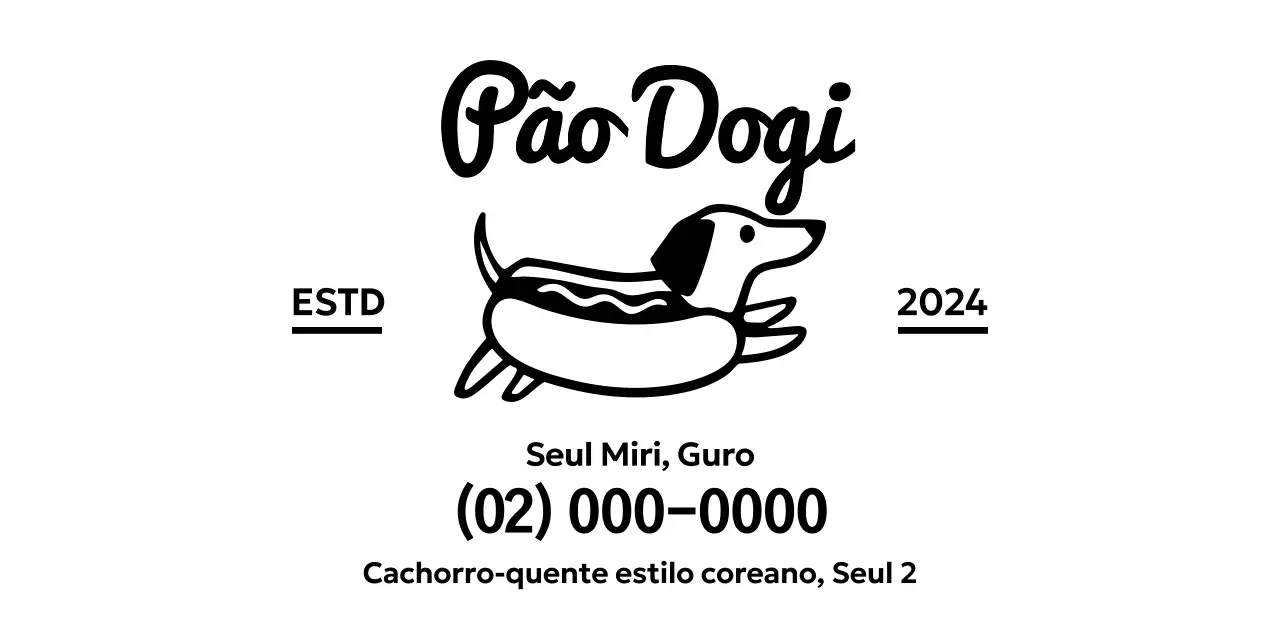 Logotipo preto simples de cachorro-quente