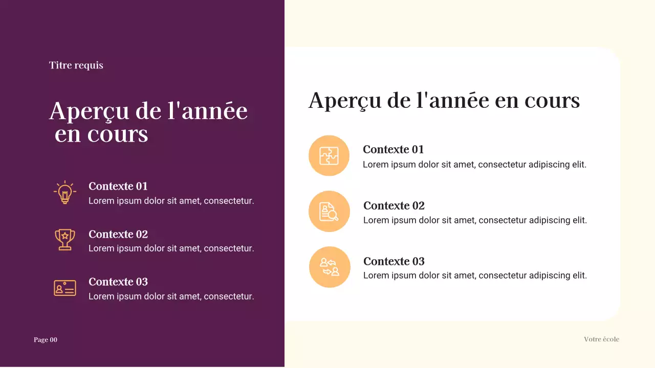 Présentation de la conception de l'aperçu de l'année scolaire