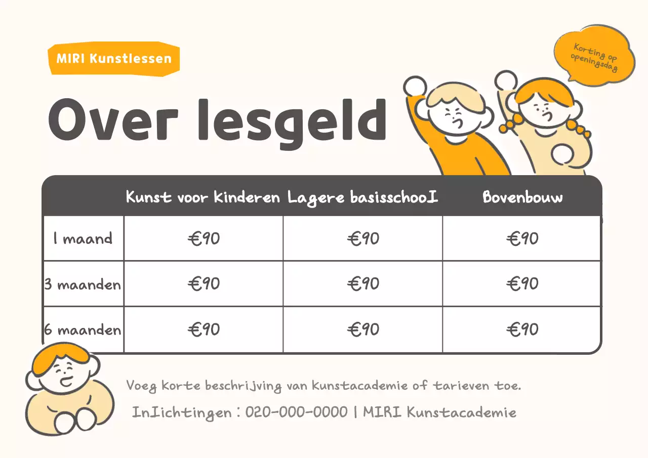 Werving voor de Orange Baby Art Class