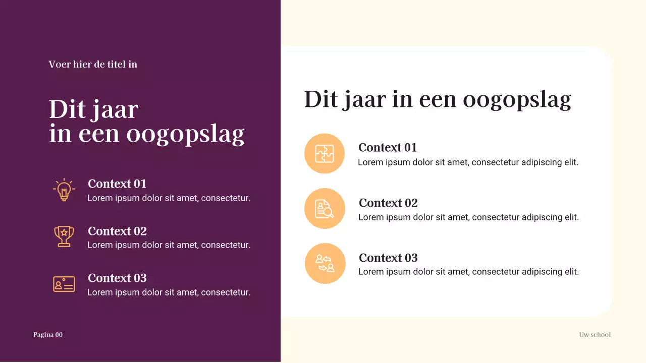 Schooljaar Overzicht Ontwerp Presentatie