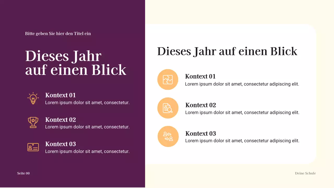 Schuljahresübersicht Präsentation