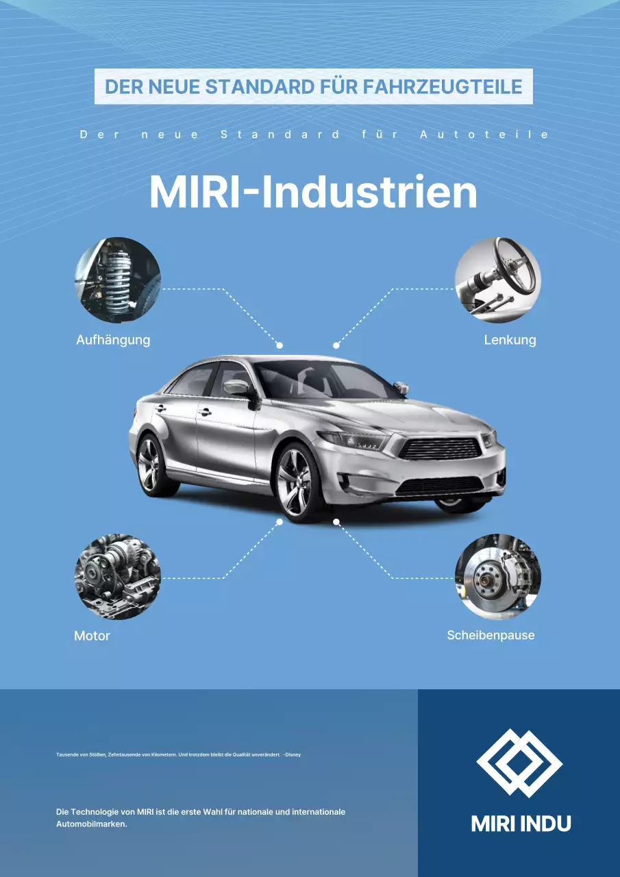 Himmelblaue moderne Autowerbung