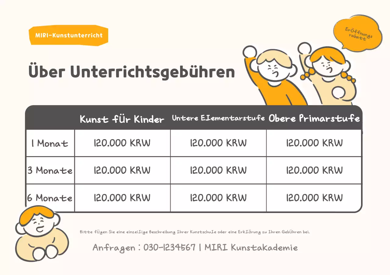 Rekrutierung für den Orange Baby Art-Kurs