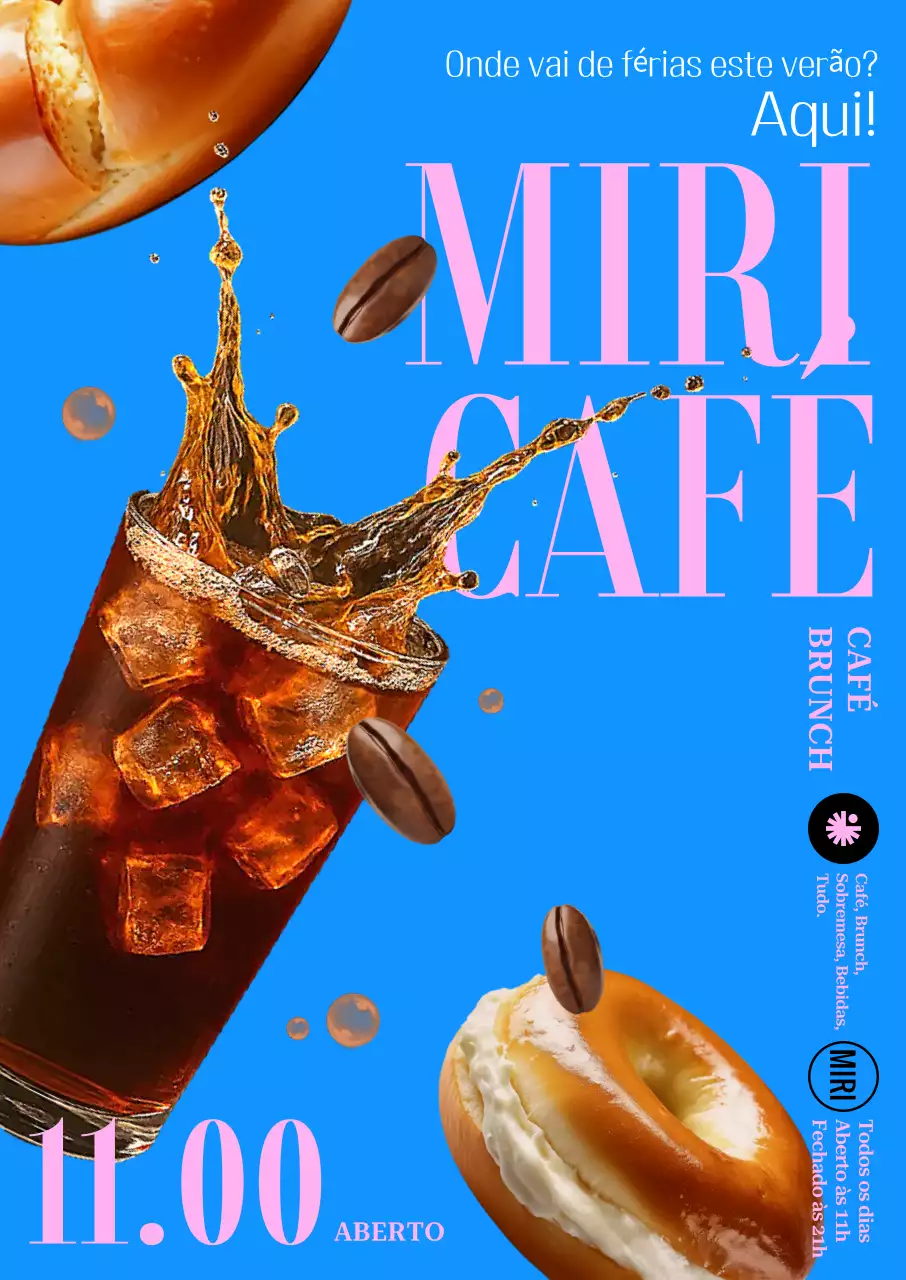 Sky Blue Modern Café Aberto