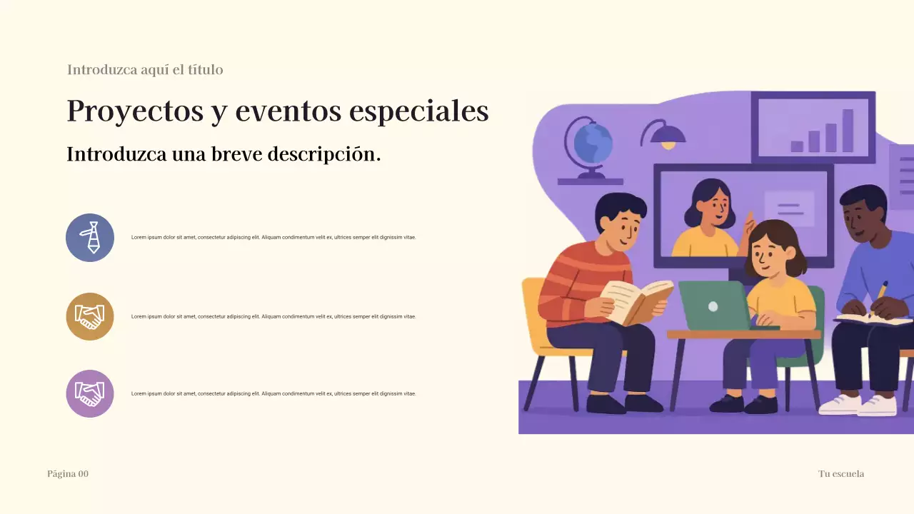 Presentación del diseño del resumen del año escolar