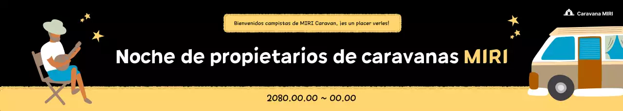 Evento de autocaravanas sencillas de color amarillo