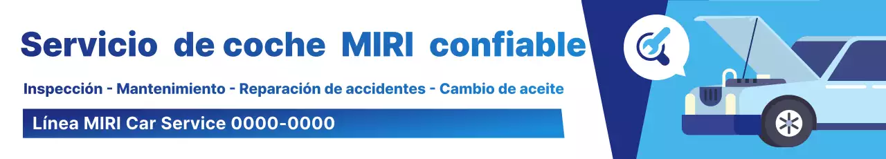 Anuncio de coche azul sencillo