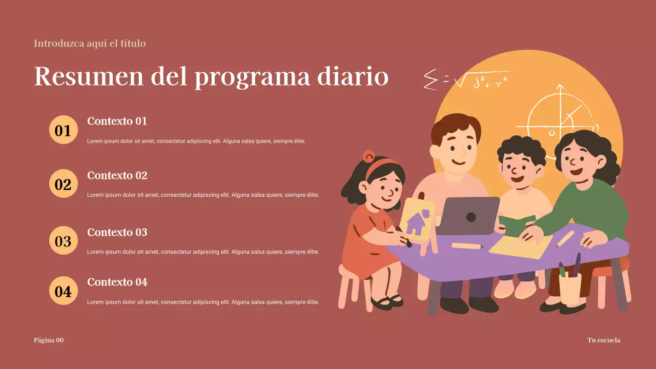 Presentación del diseño del resumen del año escolar