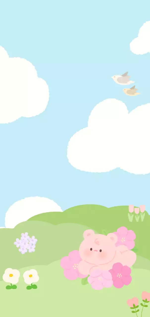 青 かわいい 動物 ポスター