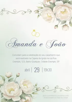 Cartaz de convite de casamento elegante bege