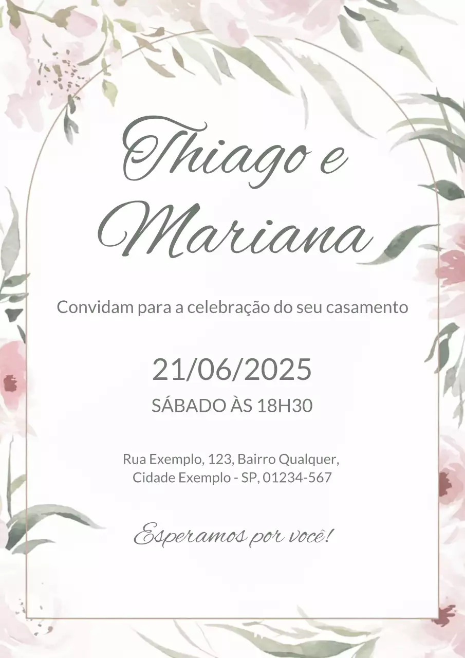 Cartaz de convite de casamento elegante rosa