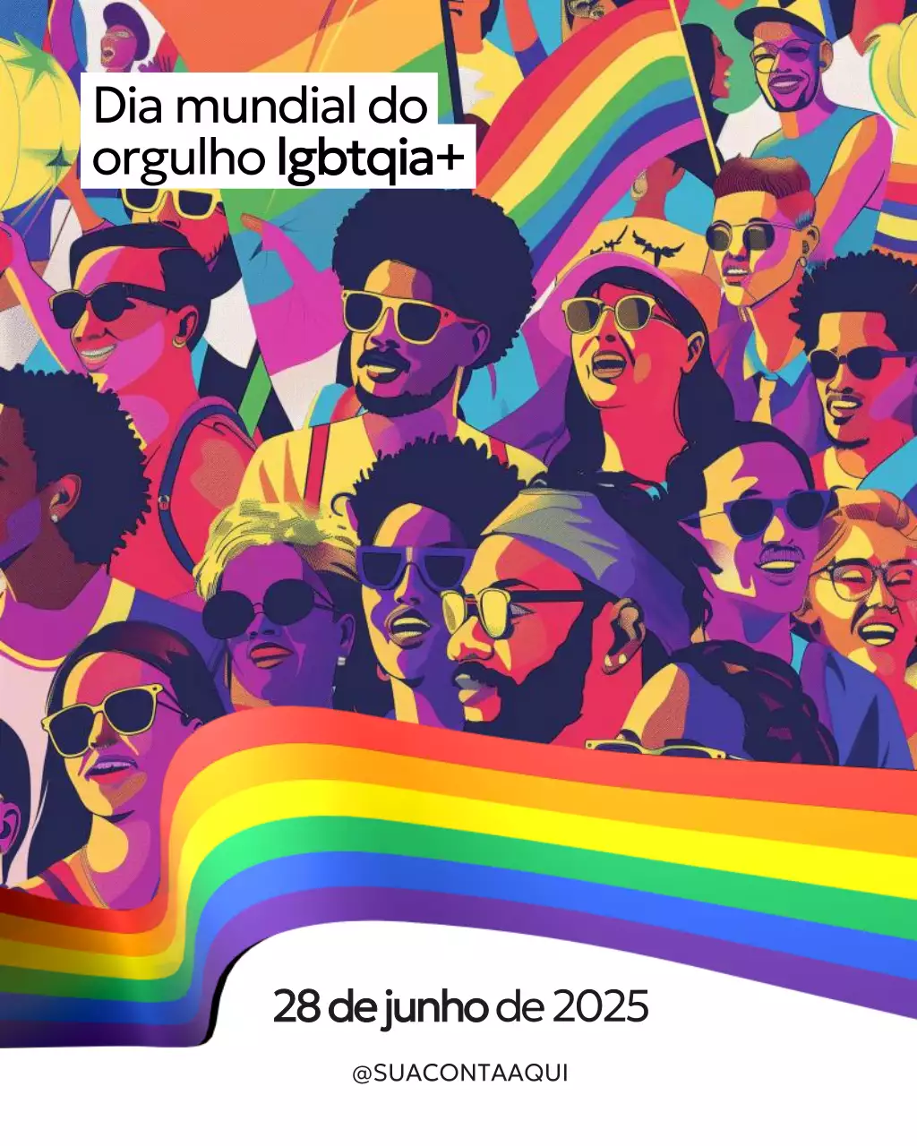 Postagem de anúncio do Rainbow Pop Pride no Instagram