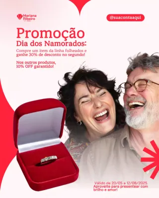 Postagem promocional de joias românticas vermelhas no Instagram