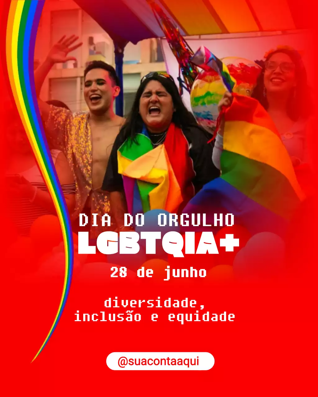 Postagem de anúncio do Rainbow Bold Pride no Instagram