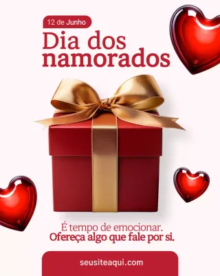 Postagem de promoção de presente romântico vermelho no Instagram