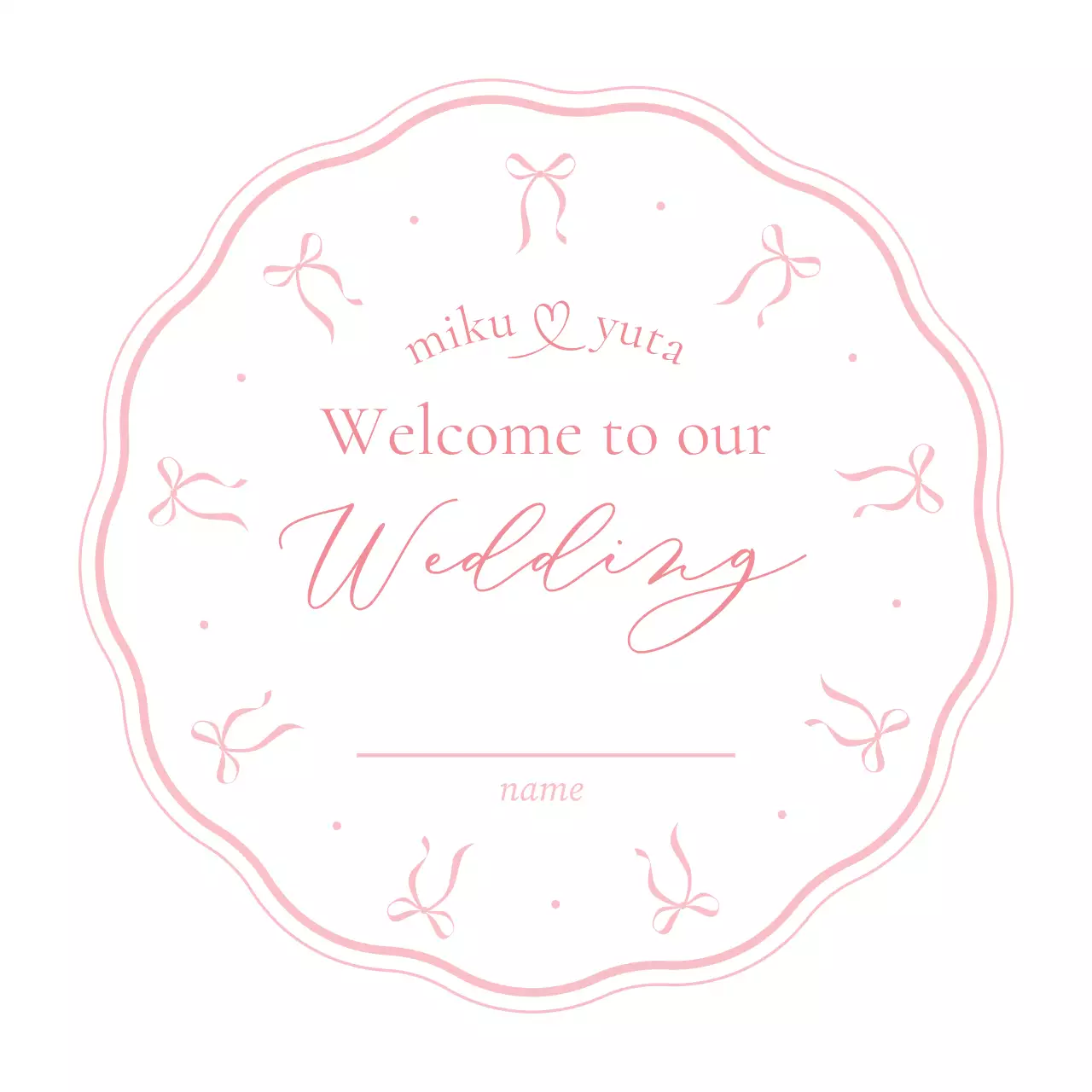 ピンク リボン 結婚式 コースター