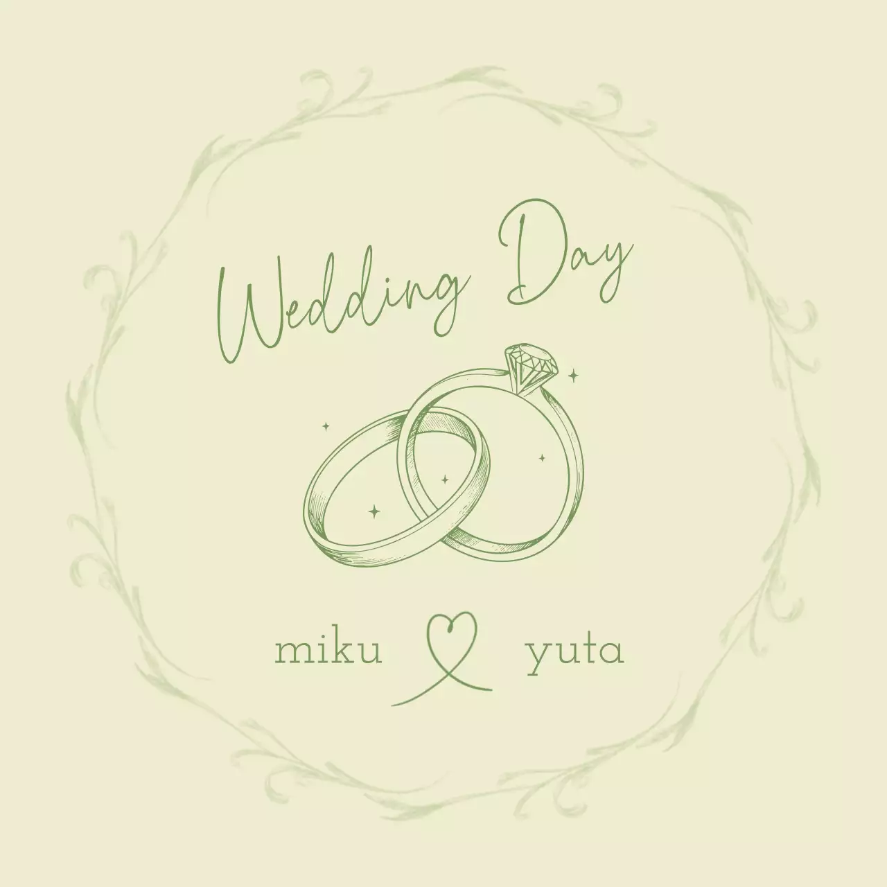 緑 シンプル 結婚式 コースター