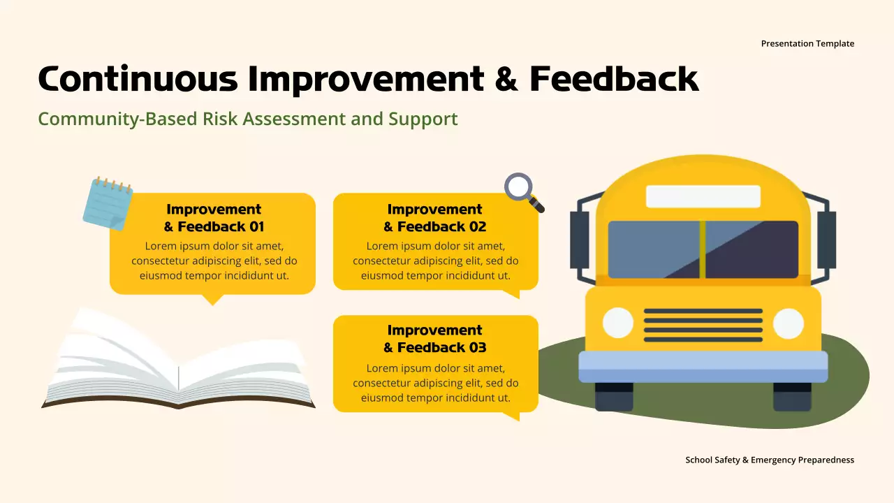 Orange Professional Safety at School Presentation