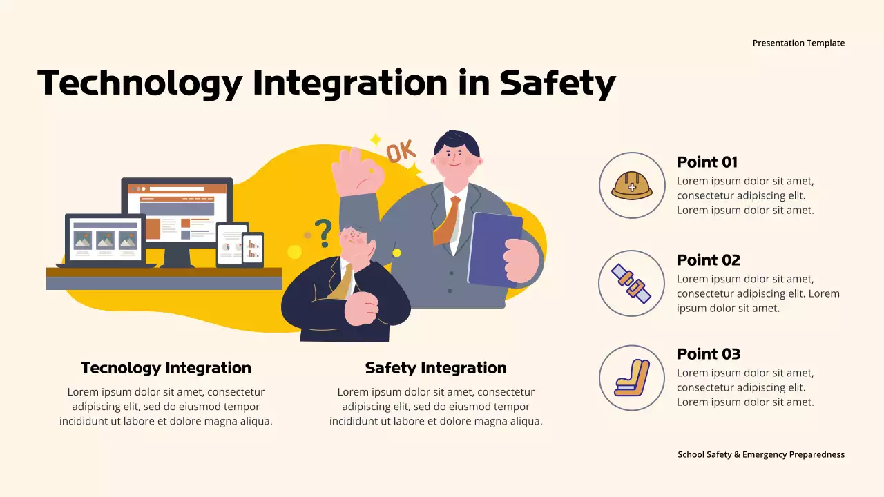Orange Professional Safety at School Presentation
