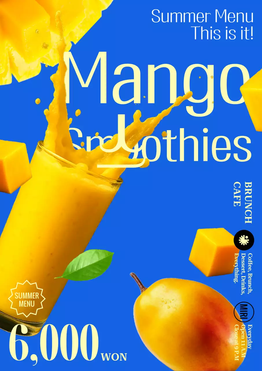 Blue Pop Summer Menu Advertisement