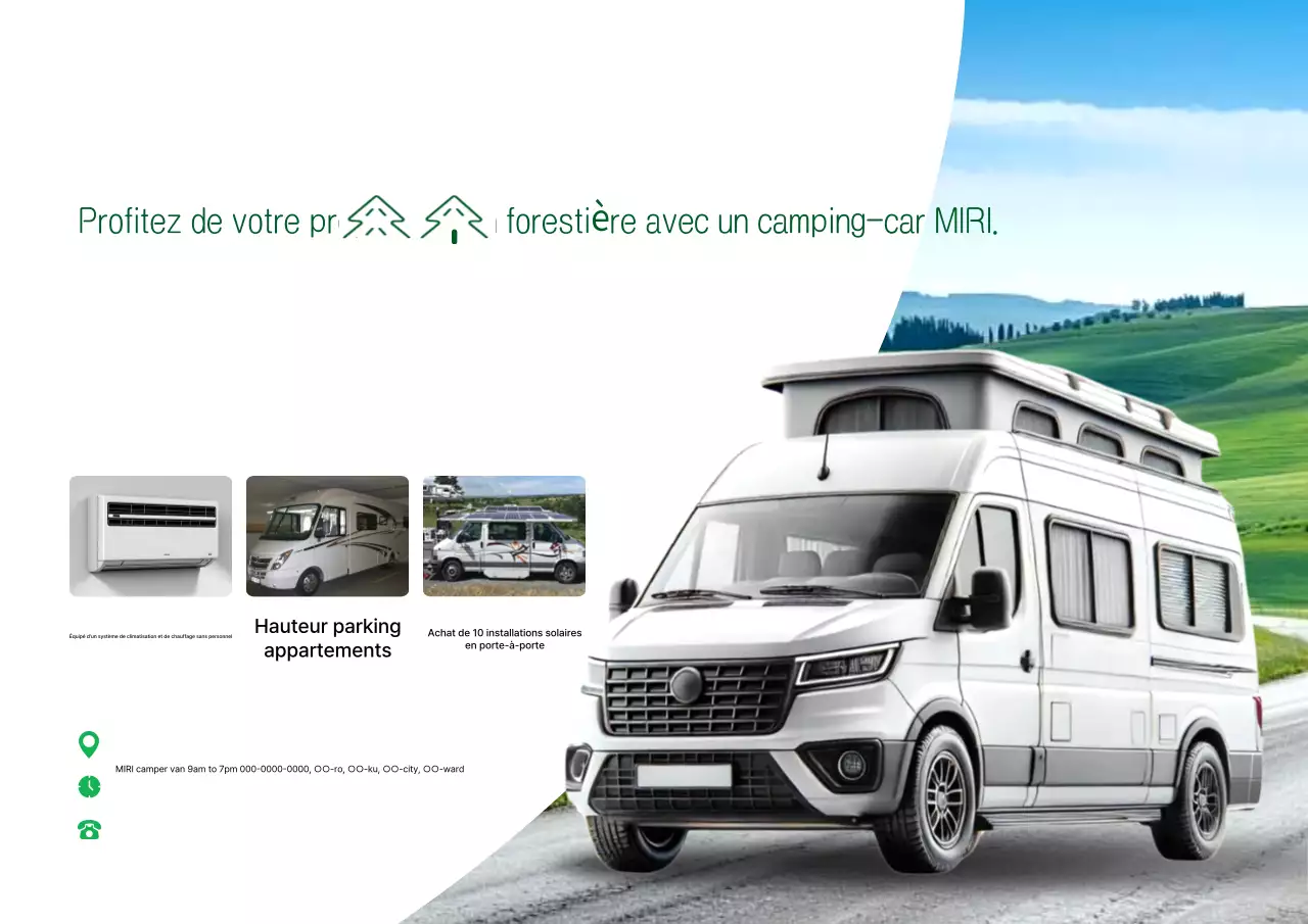 Affiche publicitaire simple pour camping-car