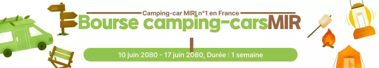 Bannière d'événement de club de camping mignonne