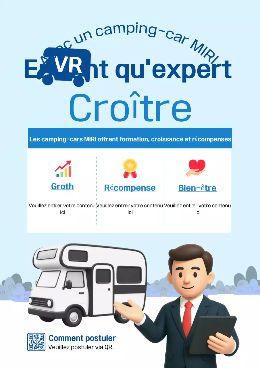 Promotion camping-car bleu