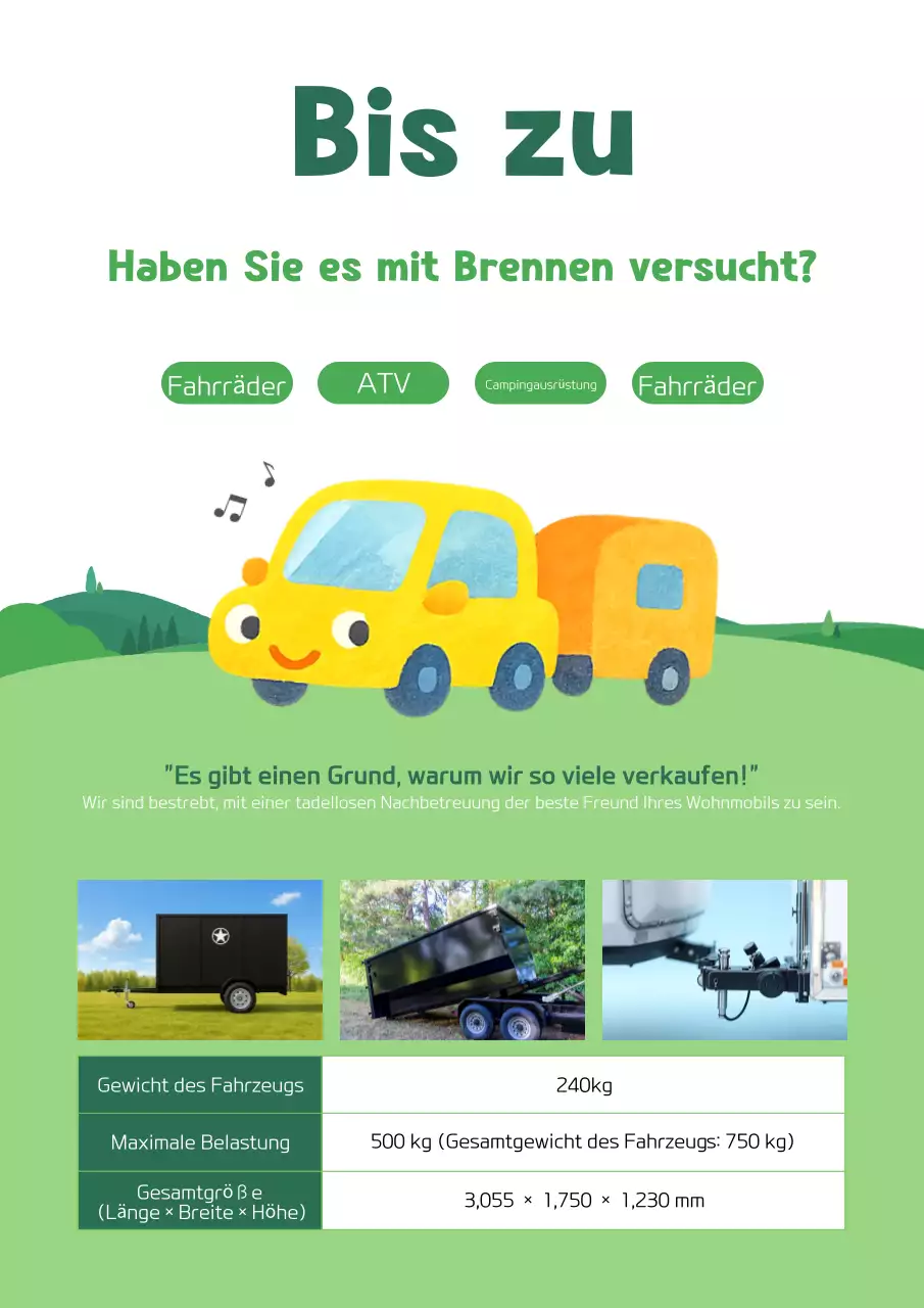 Grüne süße Wohnmobil-Aktion