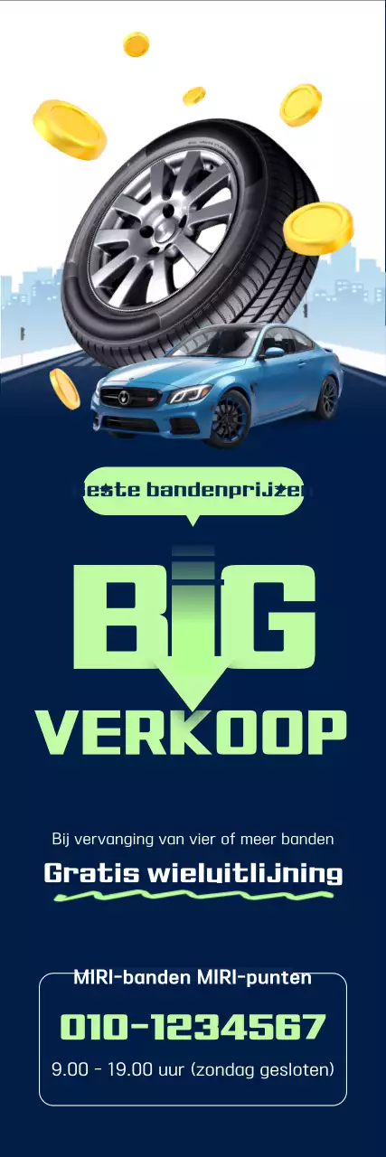 Korting op blauwe autobanden