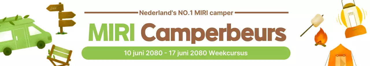 Leuke banner voor een kampeerclubevenement