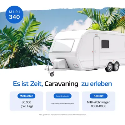 Sommerblau Einfache Camping Caravan Aktion