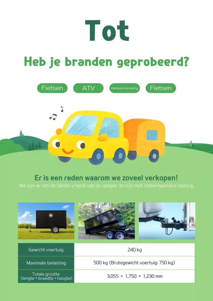 Groene schattige camperbus promotie