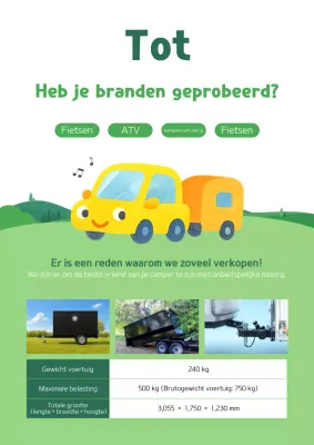 Groene schattige camperbus promotie