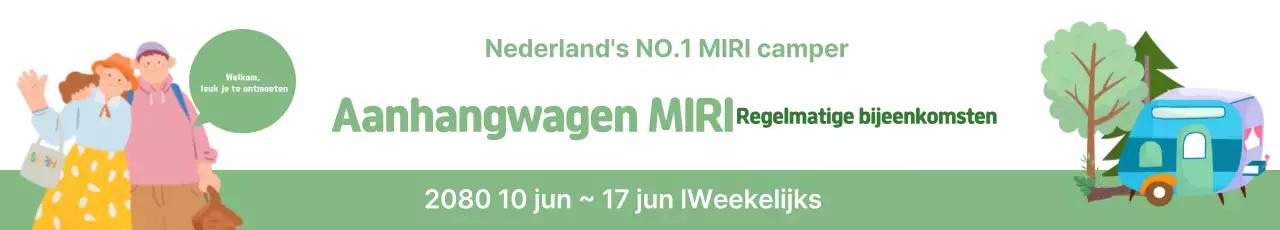 Banner voor het Green Camping Car Club-evenement