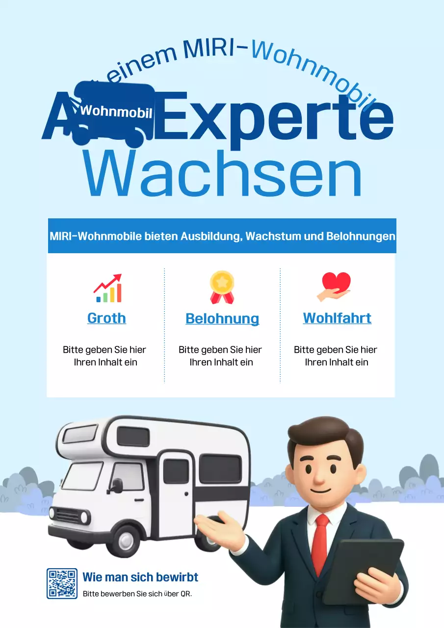 Blaues Wohnmobil-Angebot