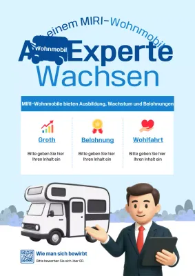 Blaues Wohnmobil-Angebot