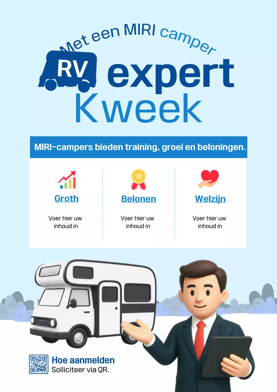 Blauwe Campervan Promotie