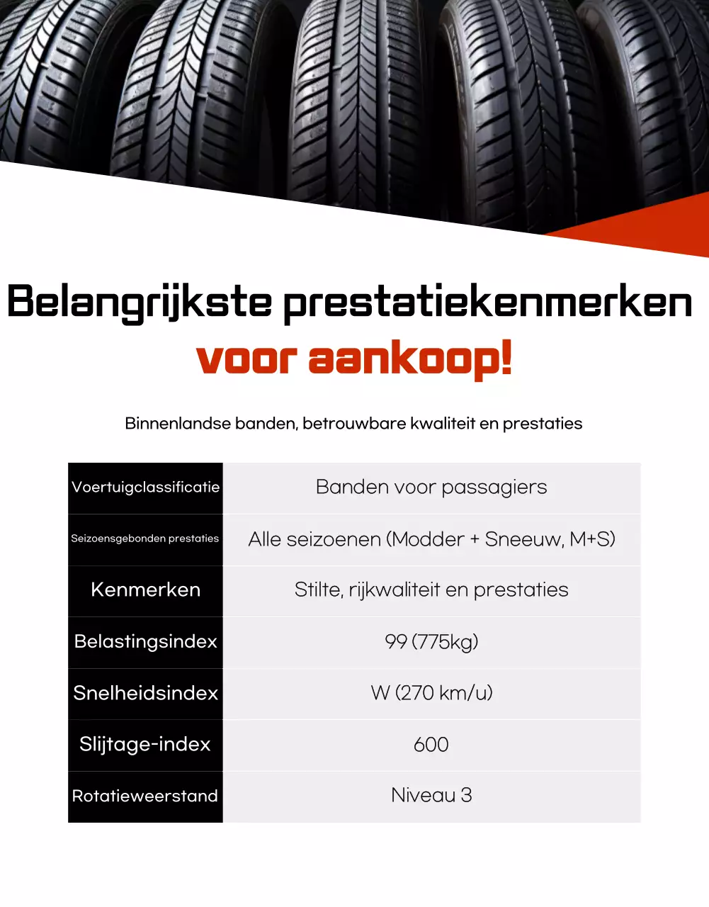 Advertentie voor zwarte moderne autobanden te koop
