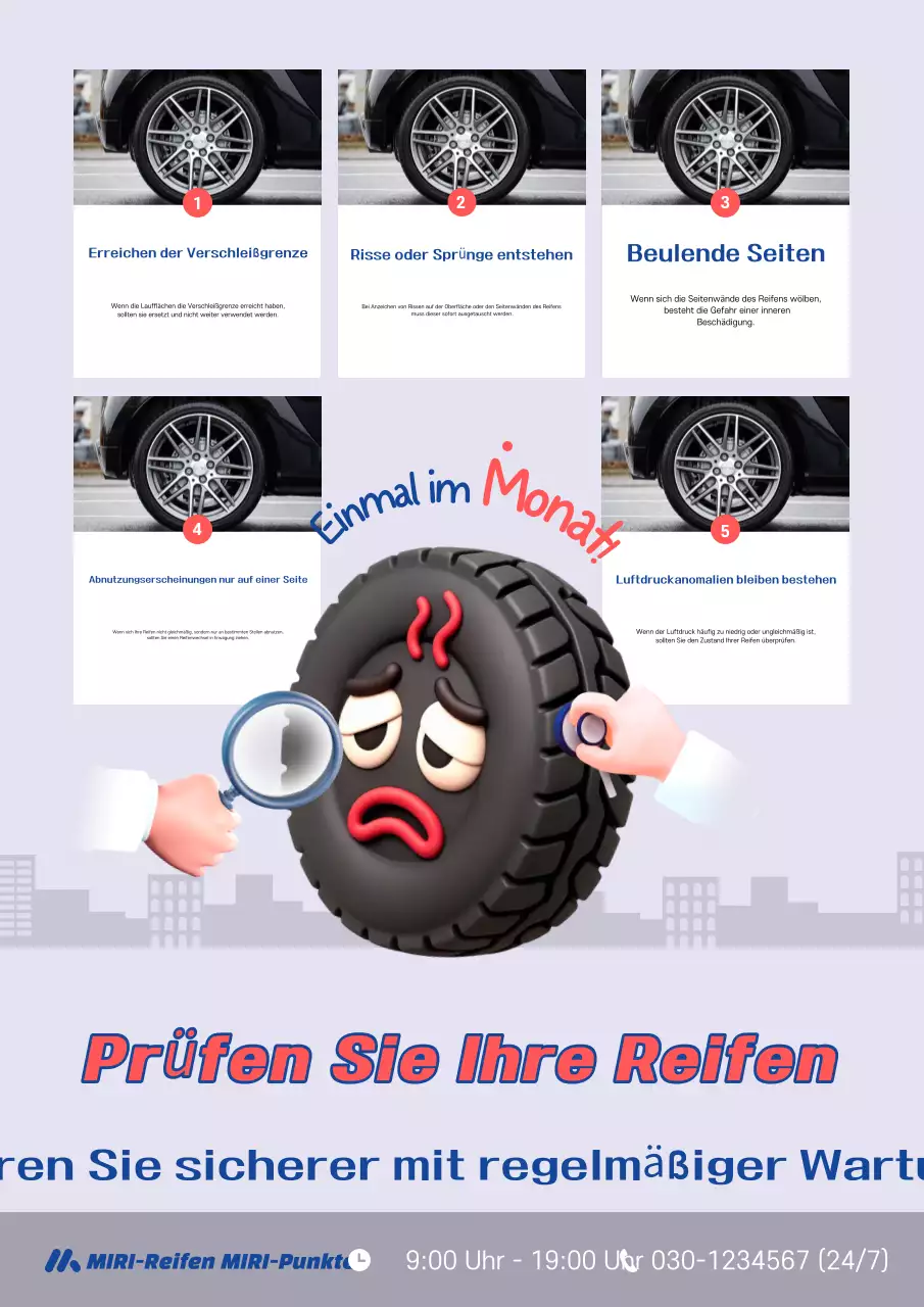 Yeon Bora 3D-Leitfaden zur Autoreifeninspektion