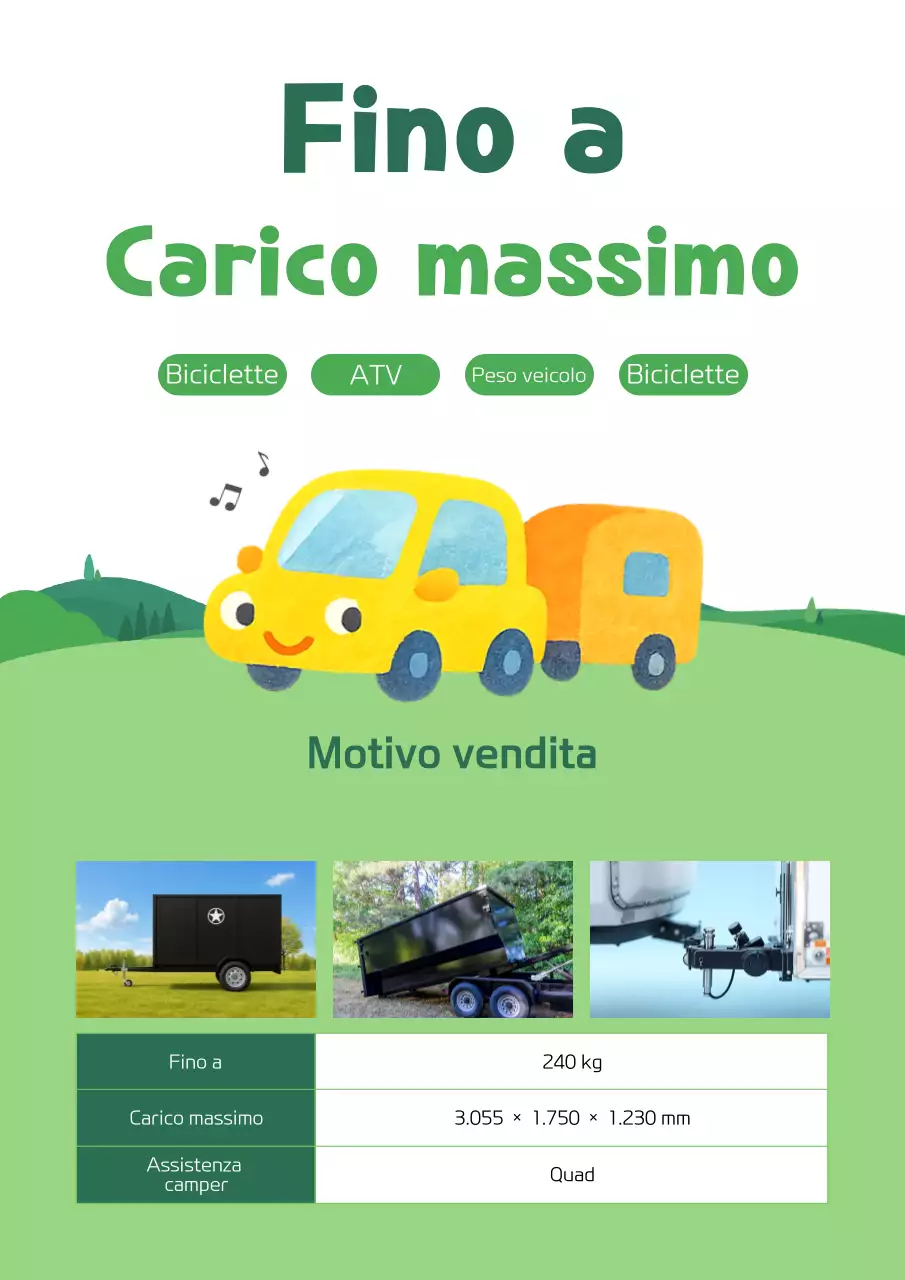 Promozione camper verde carino