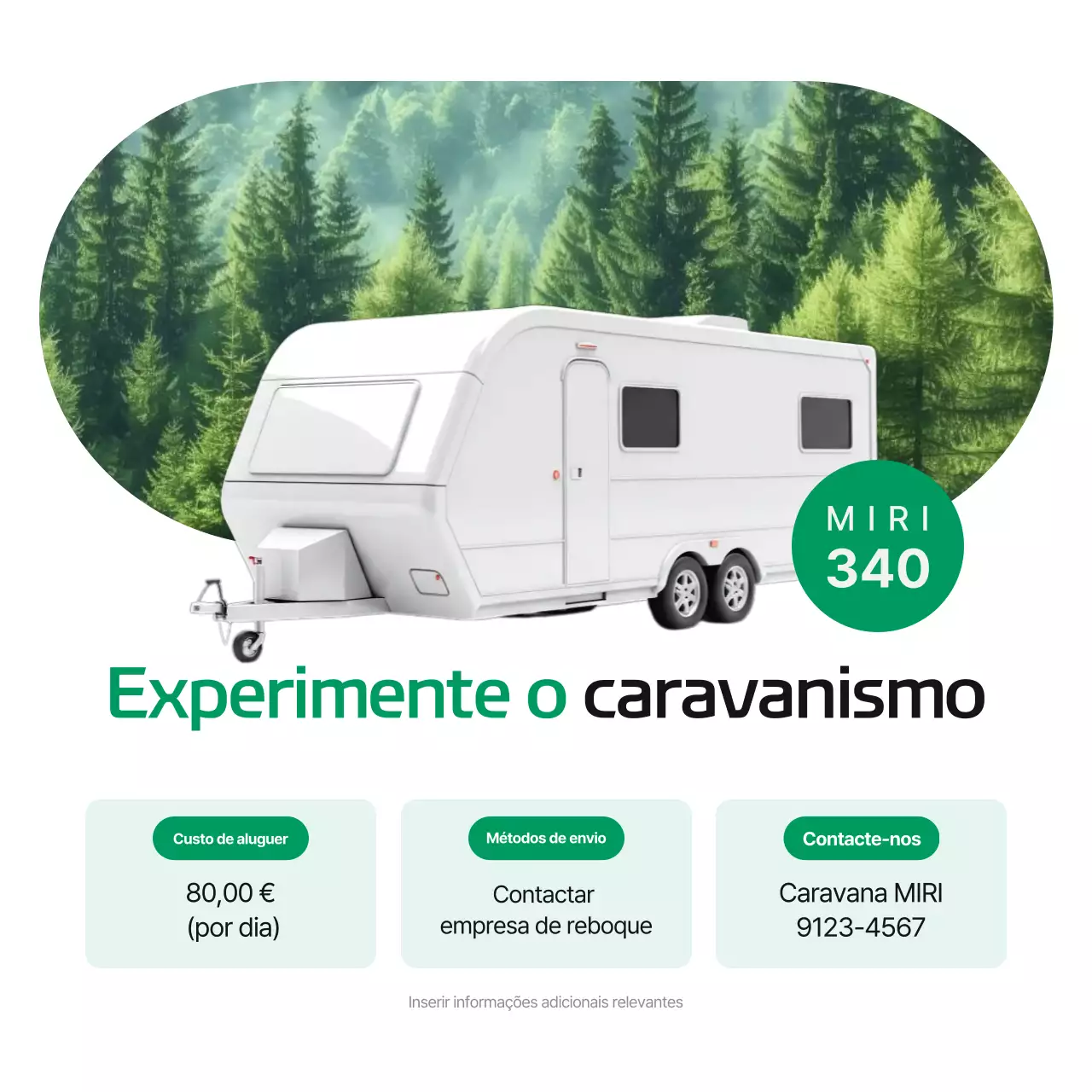 Promoção de caravana de acampamento simples da Green Forest